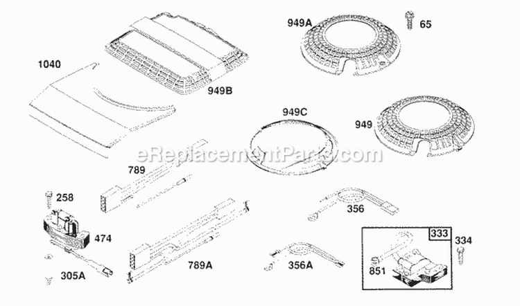 Guards And Misc Electrical Diagram and Parts List for 126782-0148-01  Briggs and Stratton Engine